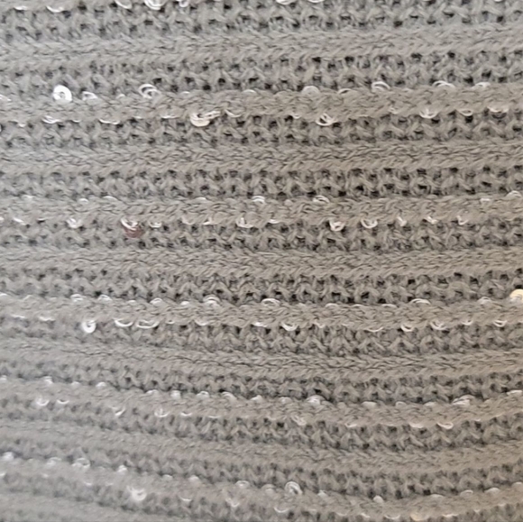 Grey Sequin Sweater Poncho - Picture 3 of 6